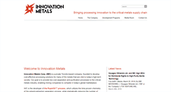 Desktop Screenshot of innovationmetals.com